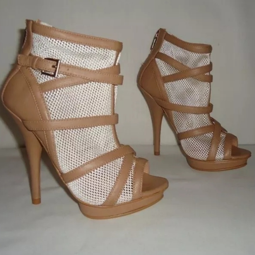 Colin Stuart Tan High Heel Peep Toe Booties  Size 11